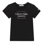 Girls Black Logo T-Shirt, 2, hi-res