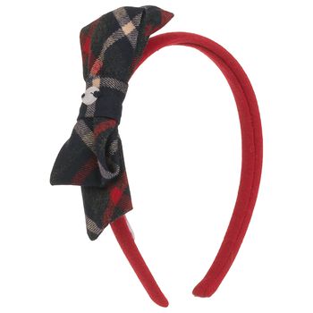 Patachou Girls Navy Blue & Red Tartan Headband, 1 Girls Navy Blue & Red Tartan Headband