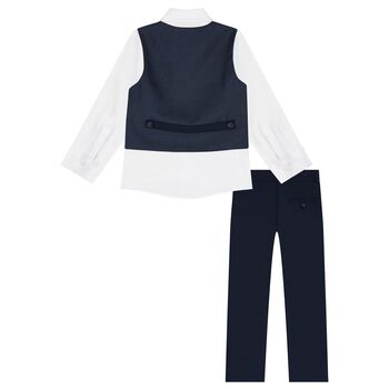 Boys Navy & White Suit Set