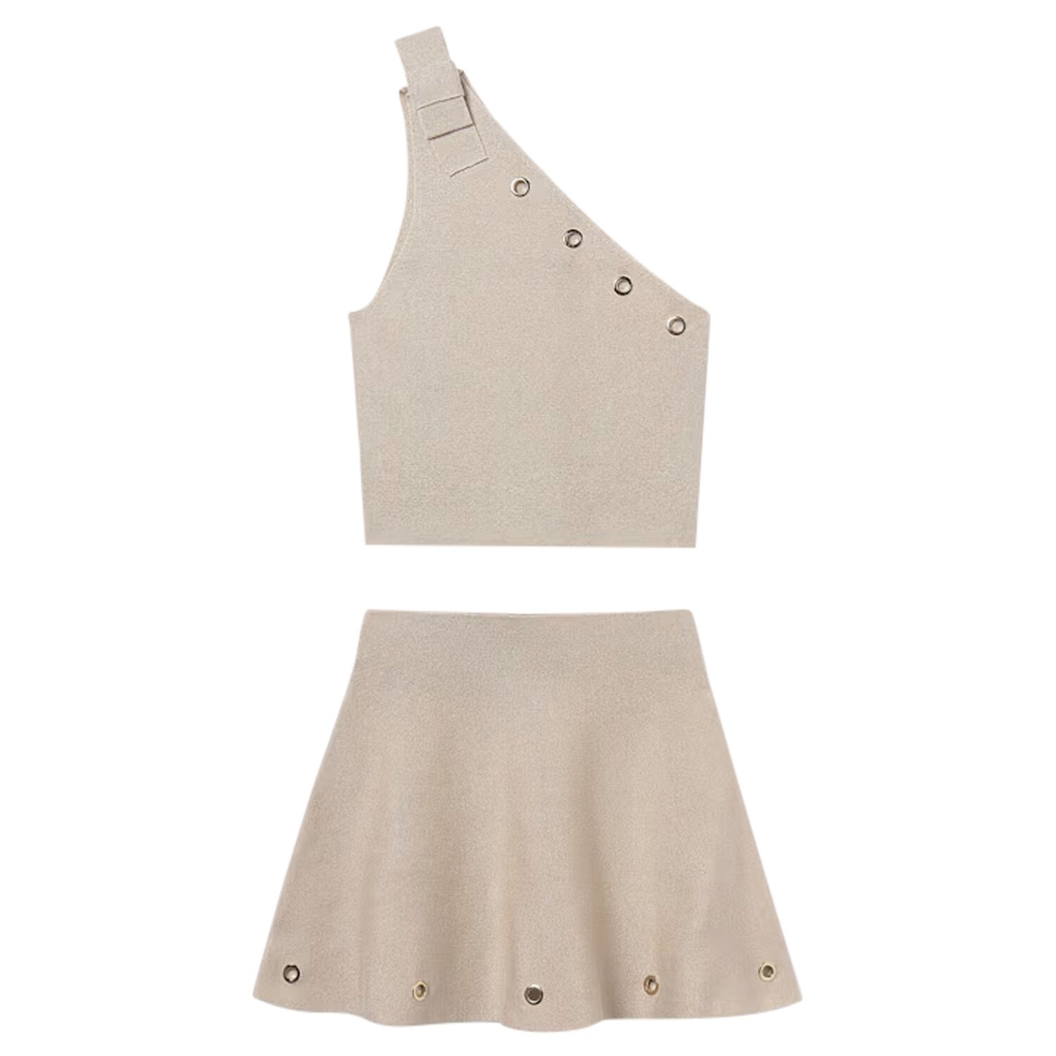 Girls Beige Skirt Set, 1, hi-res
