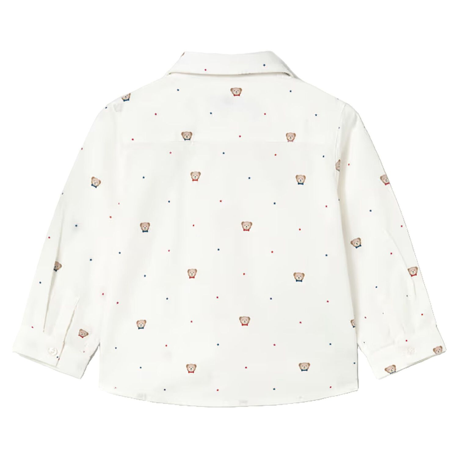 Younger Boys White Teddy Bear Shirt, 1, hi-res