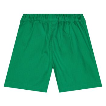 Younger Boys Green Logo Shorts