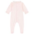 Baby Girls Pink & White Babygrow, 1, hi-res