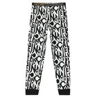 بيجاما بالشعار باللون الابيض والاسود للاولاد, 1, hi-res