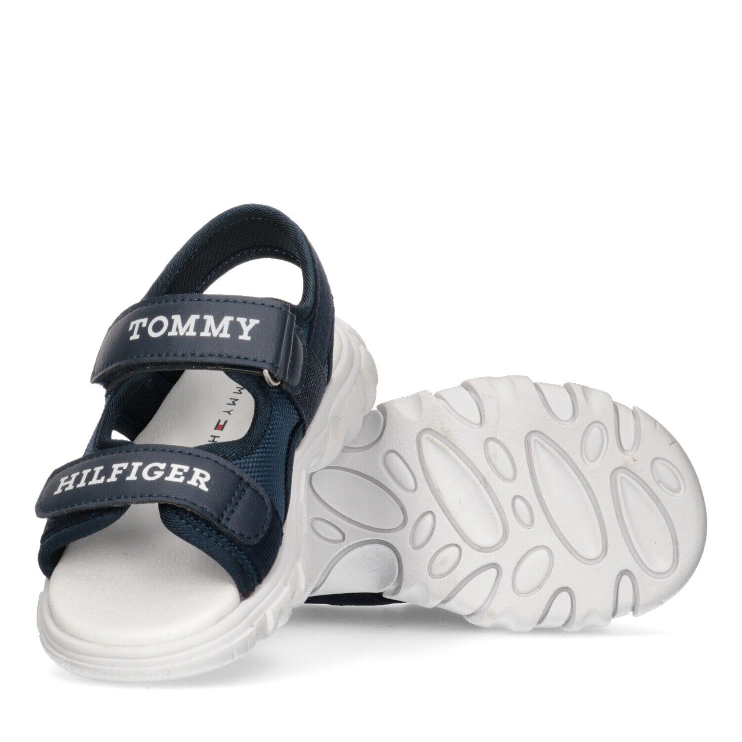 Boys Navy Blue Logo Sandals, 1, hi-res image number null
