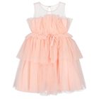Girls Pink Ruffle Tulle Dress, 2, hi-res
