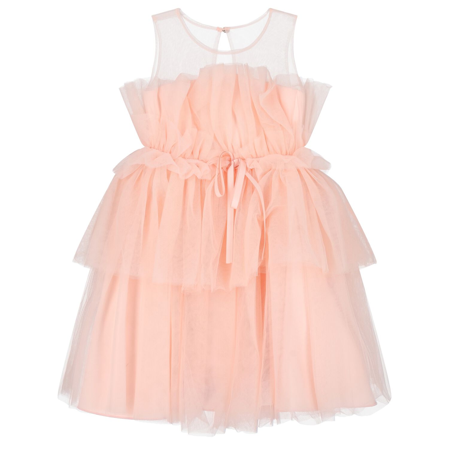 Girls Pink Ruffle Tulle Dress, 2, hi-res image number null