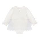 طقم فستان بنات من التول بفيونكه باللون العاجى , 3, hi-res