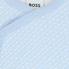 Baby Boys Blue & White Logo Babygrow, 1, hi-res