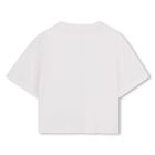 قميص بناتي أبيض بشعار, 1, hi-res