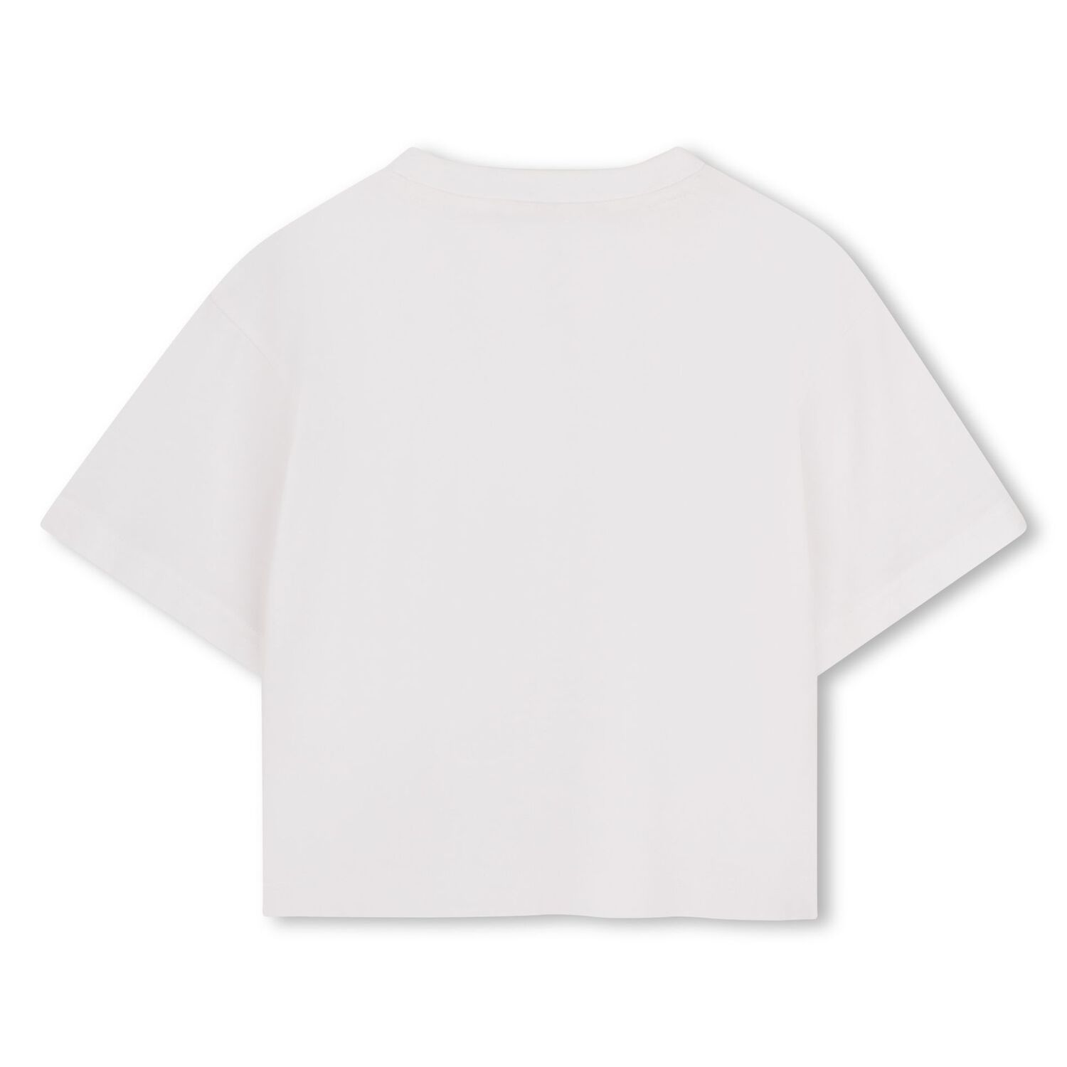 قميص بناتي أبيض بشعار, 1, hi-res