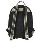 Girls Black & Gold Logo Backpack, 1, hi-res