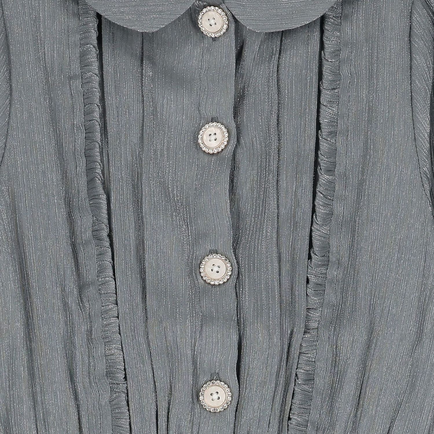 Girls Shimmery Grey Ruffled Dress , 1, hi-res image number null