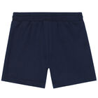 Younger Boys Navy Logo Shorts, 1, hi-res