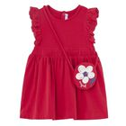 Younger Girls Red Dress & Bag Set, 1, hi-res
