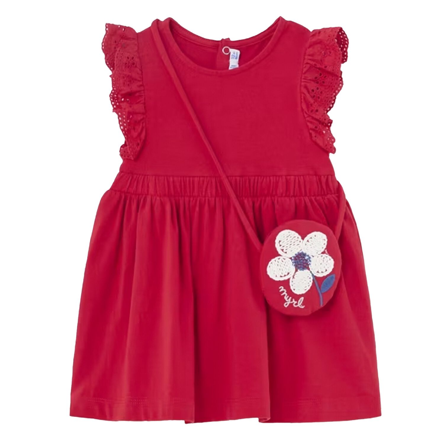Younger Girls Red Dress & Bag Set, 1, hi-res