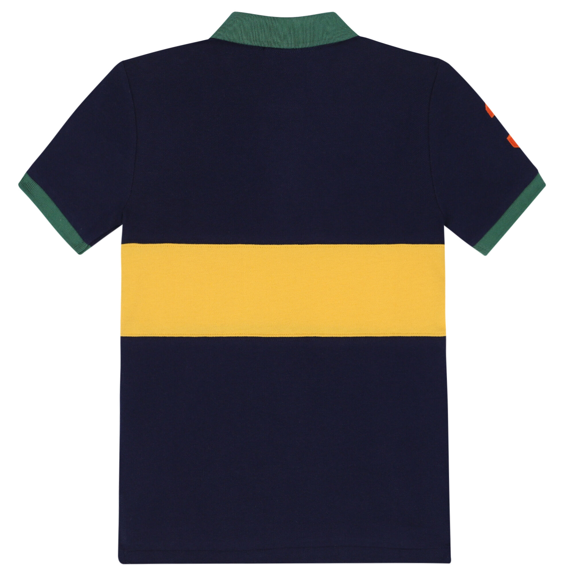 Ralph Lauren Boys Navy Yellow Logo Polo Shirt Junior Couture UAE