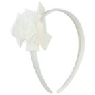 Girls Ivory Chiffon Flower Headband, 1, hi-res