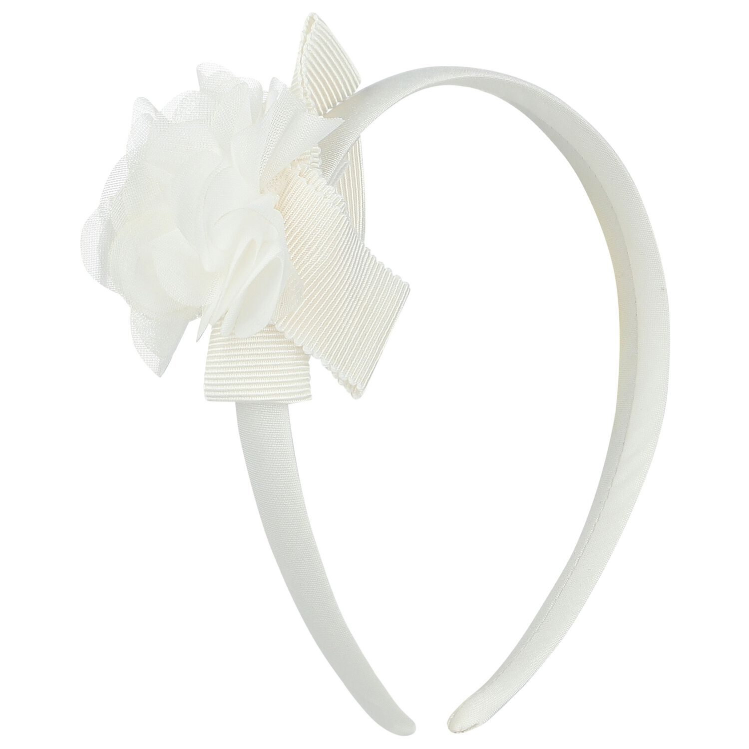 Girls Ivory Chiffon Flower Headband, 1, hi-res image number null