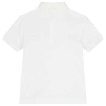 تيشيرت بشعار بولو باللون الابيض للاولاد