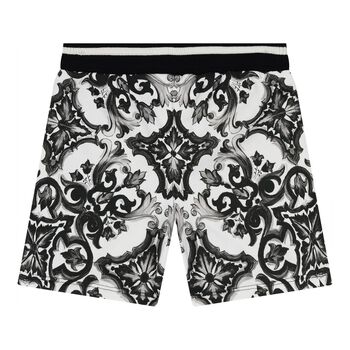 Baby Boys Black & White Majolica Shorts