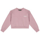 سويت شيرت بنات بالشعار باللون الأرجواني, 1, hi-res