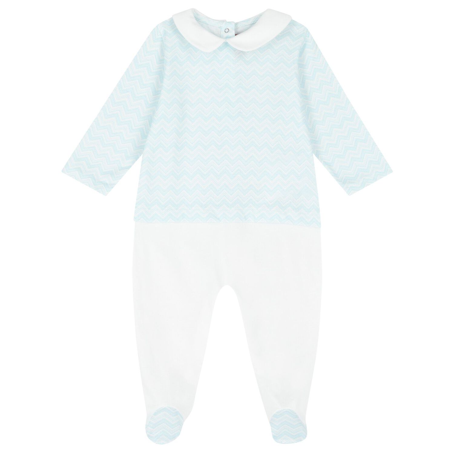 Baby Boys Blue & White Zig Zag Logo Babygrow Gift Set, 1, hi-res image number null