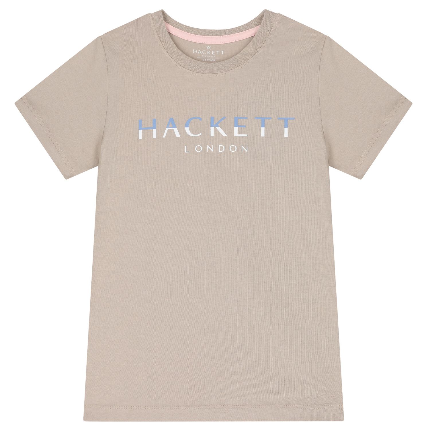 Boys Beige Logo T-Shirt, 7, hi-res