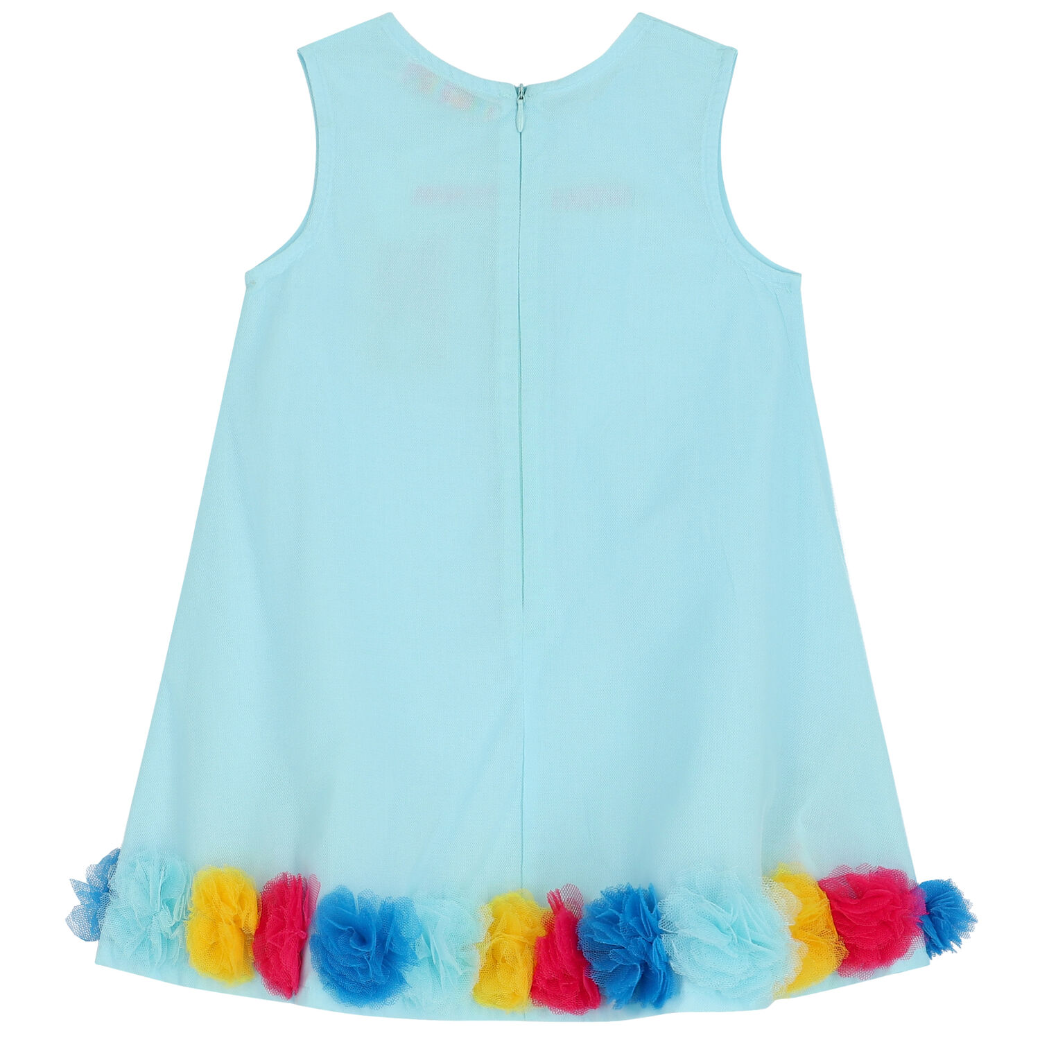 Girls Aqua Logo Tulle Dress, 1, hi-res
