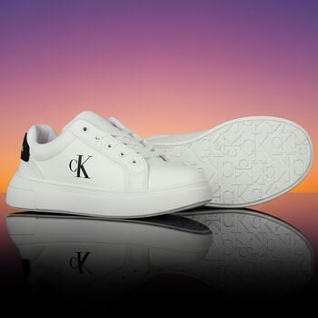 White & Black Logo Trainers