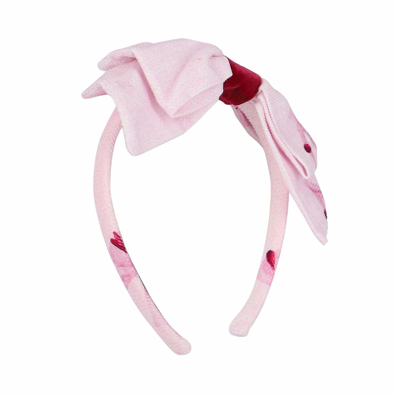 Girls Pink Bow Headband , 1, hi-res