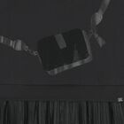 فستان بطيات واسعة باللون الاسود للبنات, 1, hi-res