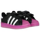 Girls Black & Pink Superstar Led Lights Trainers, 1, hi-res