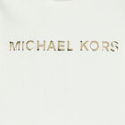 توب بنات بأكمام بالشعار باللون العاجى, 3, hi-res