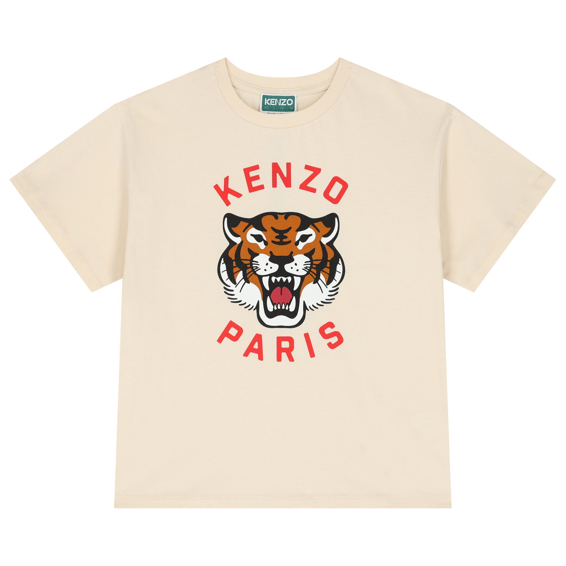 KENZO KIDS Ivory Lucky Tiger Logo T Shirt Junior Couture UAE