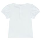  طقم تنورة بنات بشعار تيدي باللون الأبيض والبيج , 1, hi-res