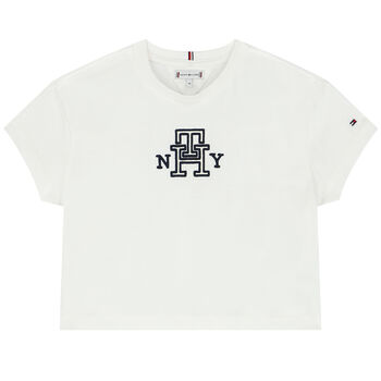 Girls White Logo T-Shirt