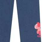 Girls Blue Flower Leggings, 1, hi-res