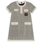 فستان بناتي باللون الأسود و الذهبي بشعار, 2, hi-res