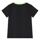 طقم شورت بالشعار باللون الأسود للأطفال, 1, hi-res