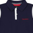 Boys Navy Blue & White Logo Polo Shirt, 1, hi-res