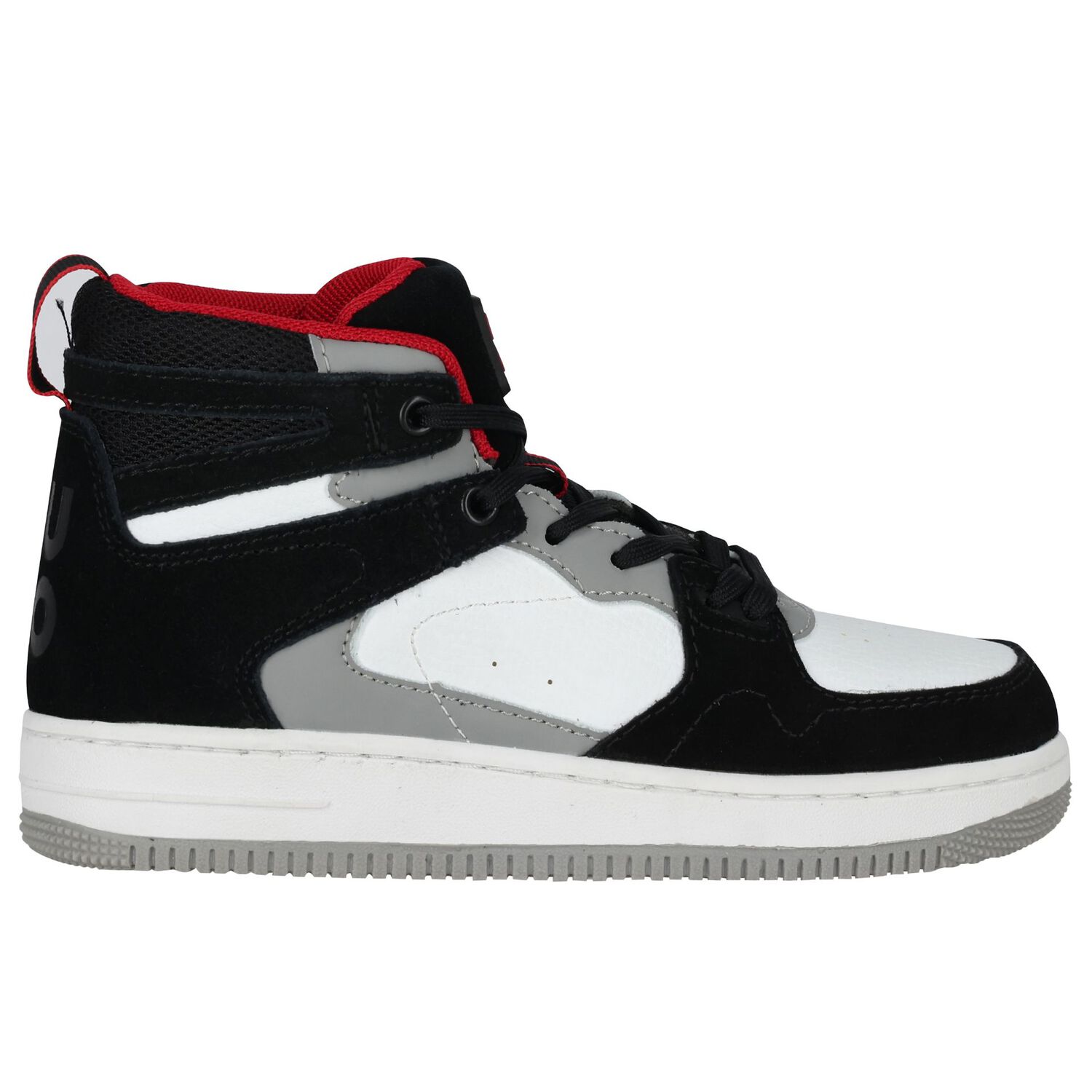 Boys Black & White Logo Trainers, 1, hi-res
