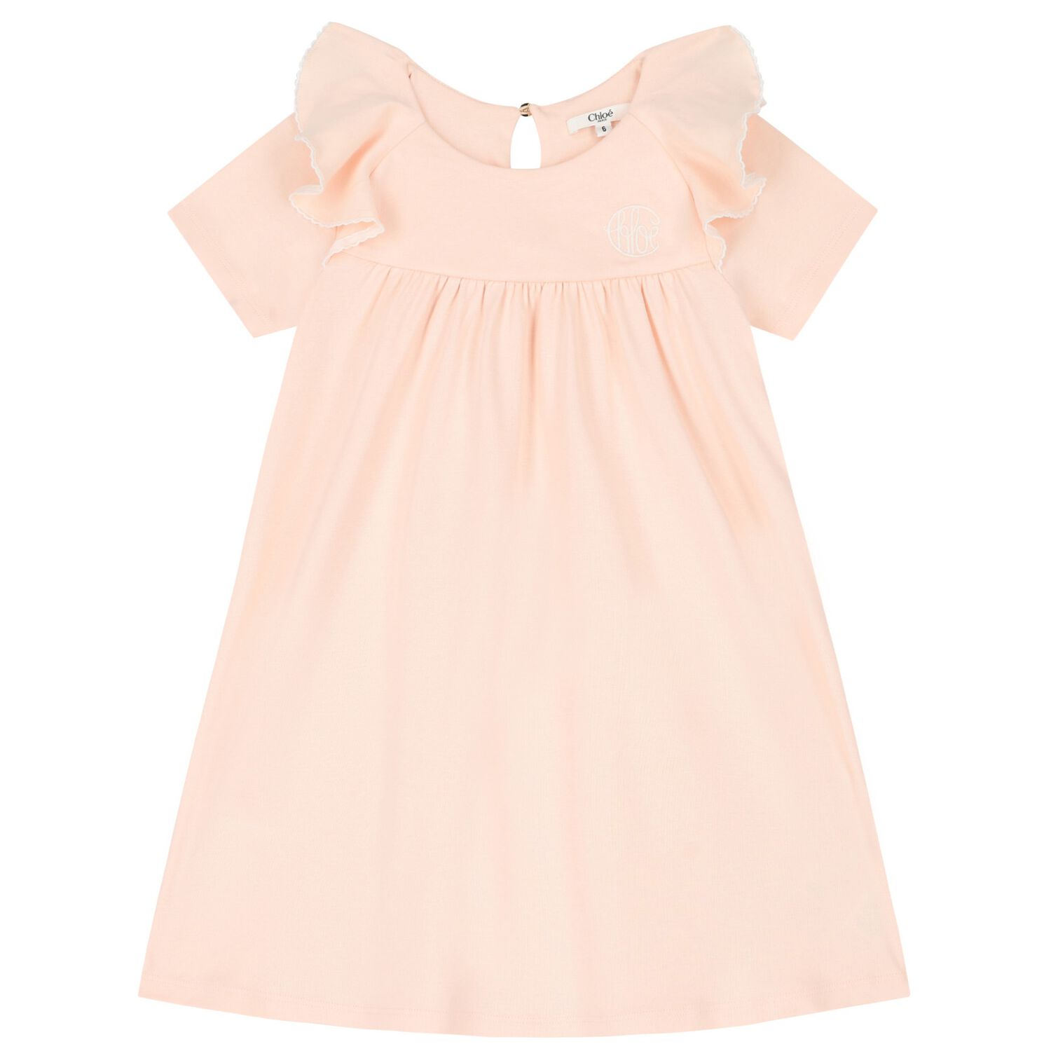 فستان بنات بالشعار  باللون وردي , 1, hi-res