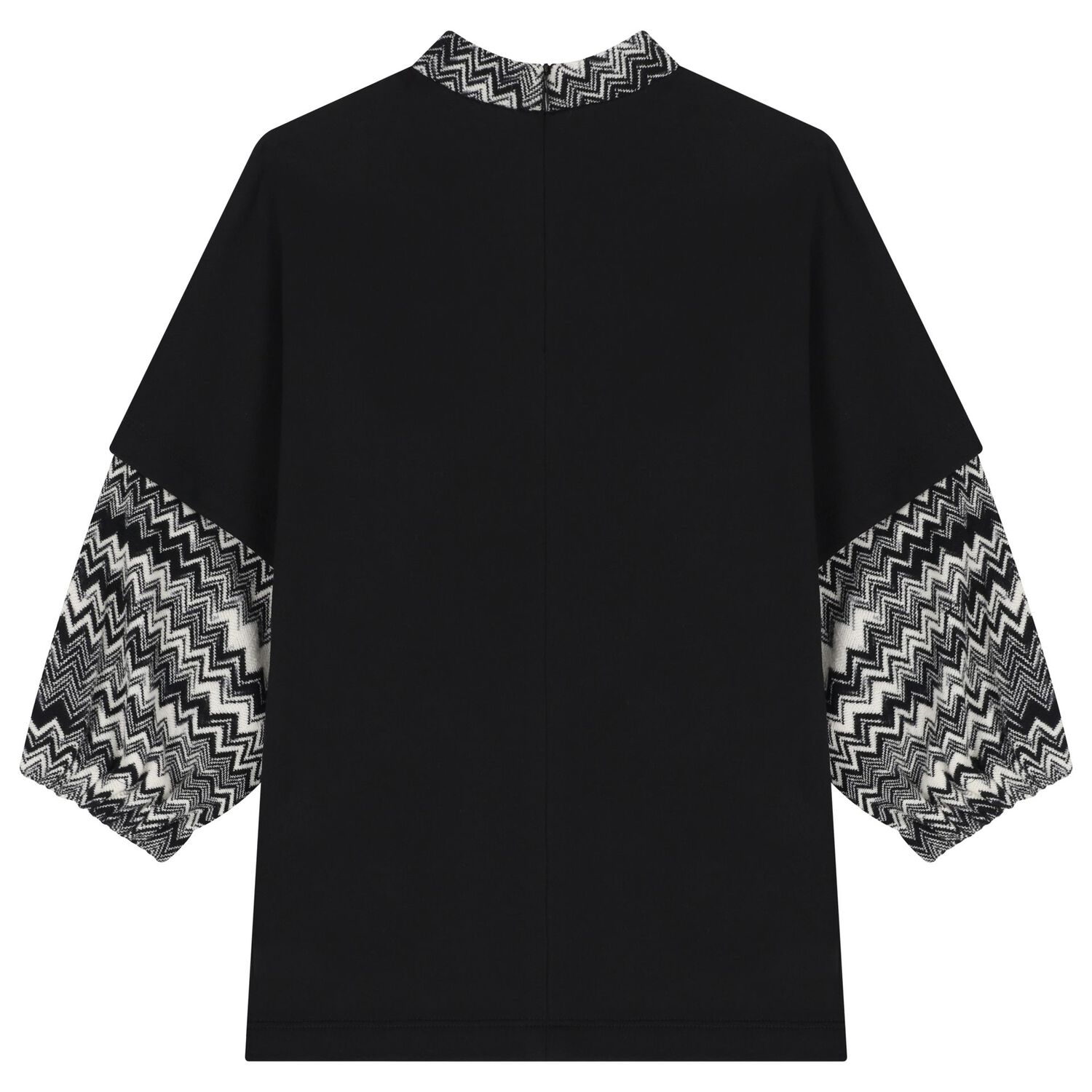 فستان مخطط بالشعار باللون الاسود للبنات, 1, hi-res