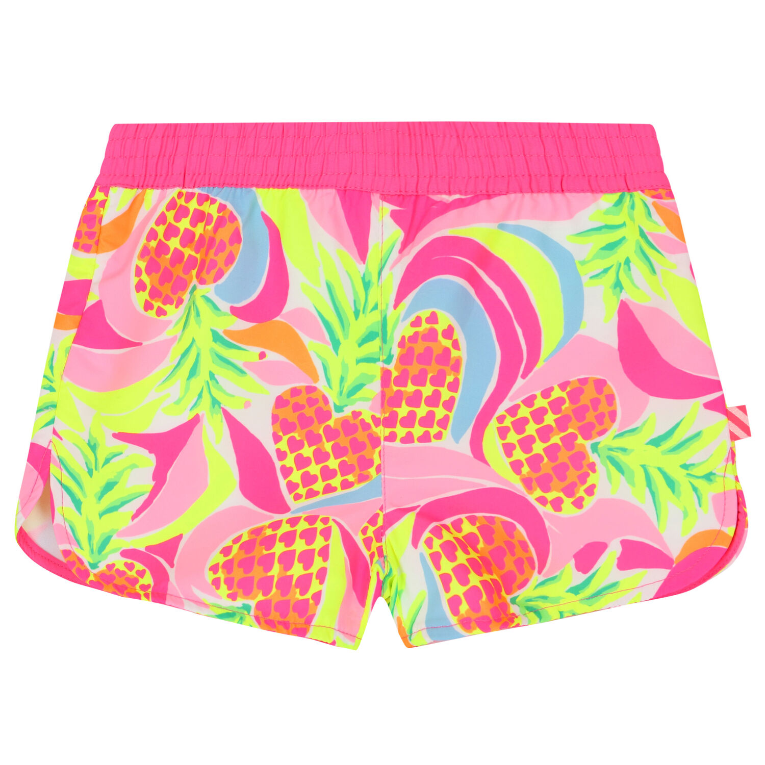 Girls Pink Pineapple Swim Shorts, 1, hi-res