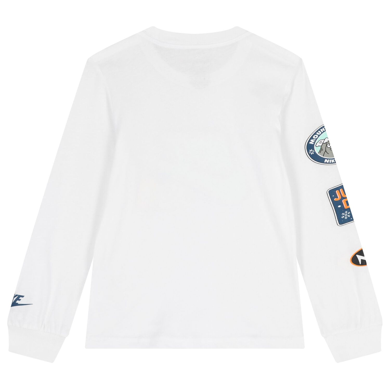 Boys White Logo Long Sleeve Top, 1, hi-res