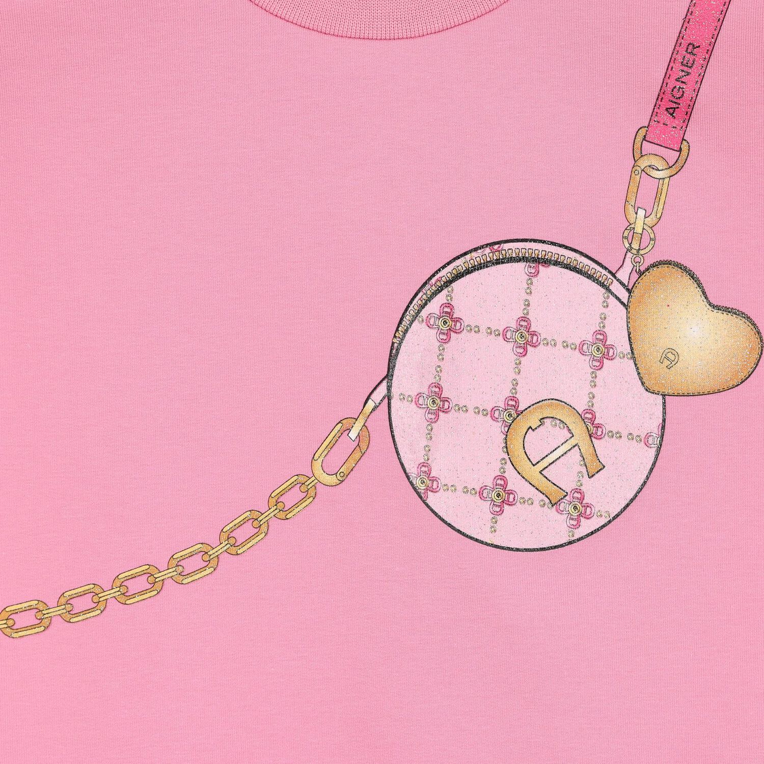 Younger Girls Pink Bag Sweatshirt, 1, hi-res image number null