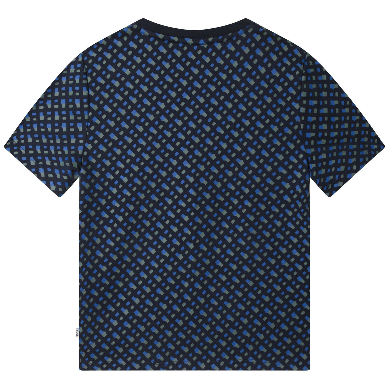 Boys Blue Monogram Logo T-Shirt, 1, hi-res