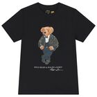 Boys Black Polo Bear T-Shirt, 1, hi-res