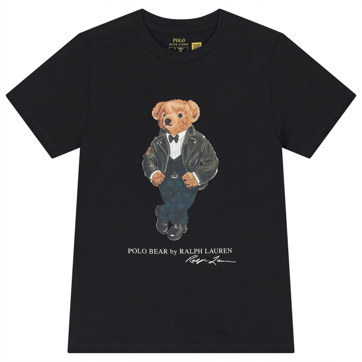 Boys Black Polo Bear T-Shirt, 1, hi-res